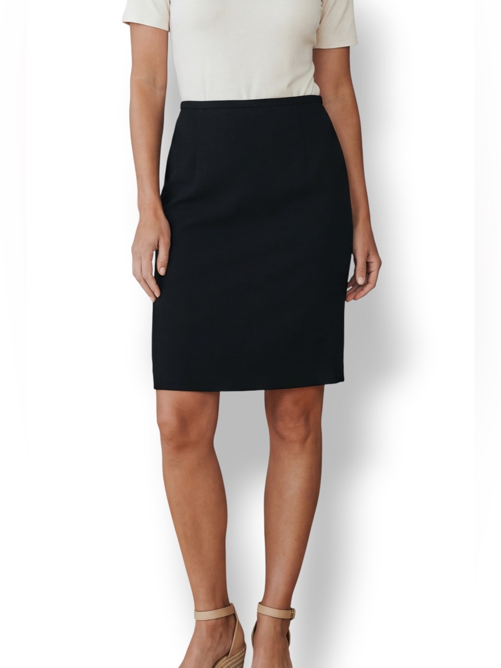 4/$20 Banana Republic Black Wool Blend Pencil Skirt Career Office Midi Skirt 2